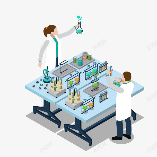 做实验的人物矢量图ai免抠素材_新图网 https://ixintu.com 人物 化学试剂 实验 工作人员 科研 矢量图