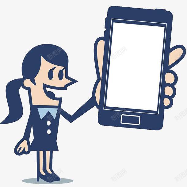 手持大屏手机的卡通人物png免抠素材_新图网 https://ixintu.com 人物 卡通人物 卡通绘画 手拿手机 手机 拿着手机的卡通人物 握着