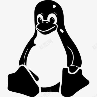 Linux的企鹅标志性符号的操作系统图标图标