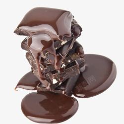 流淌着巧克力的可可粉素材