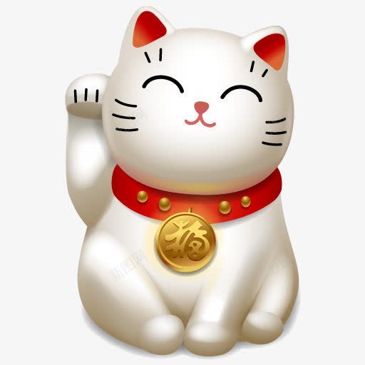 白色招财猫png免抠素材_新图网 https://ixintu.com 图片 白色