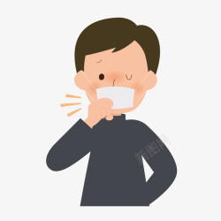 鼻塞一个感冒的孩子拿着手帕矢量图高清图片