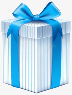 矢量礼品盒蓝色丝带礼盒高清图片