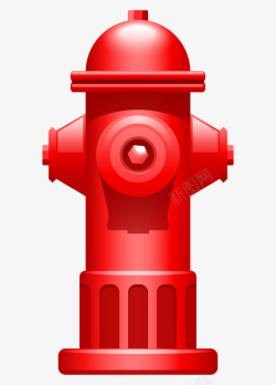 安海手绘卡通红色消防栓高清图片