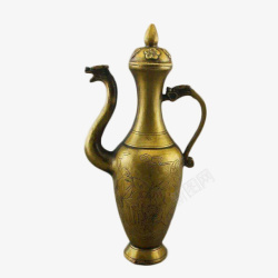 古代酒壶金瓶子古典古代酒瓶高清图片