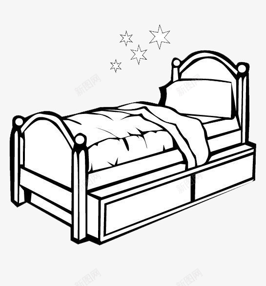 卡通手绘美丽的床图标png_新图网 https://ixintu.com 创意 动漫动画 卡通手绘 床单 杯子 美丽的床