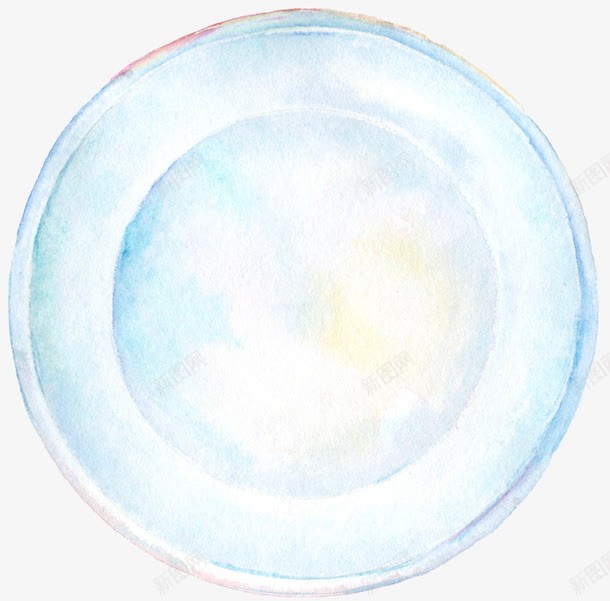 浅蓝色的盘子png免抠素材_新图网 https://ixintu.com 卡通 圆形的 手绘 盘子 简图 餐具