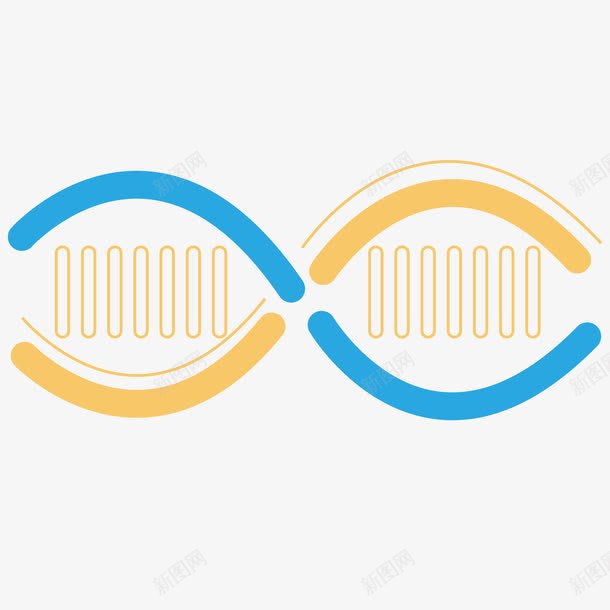 蓝黄DNA双螺旋结构png免抠素材_新图网 https://ixintu.com DNA双螺旋 dna 双螺旋 蓝色黄色