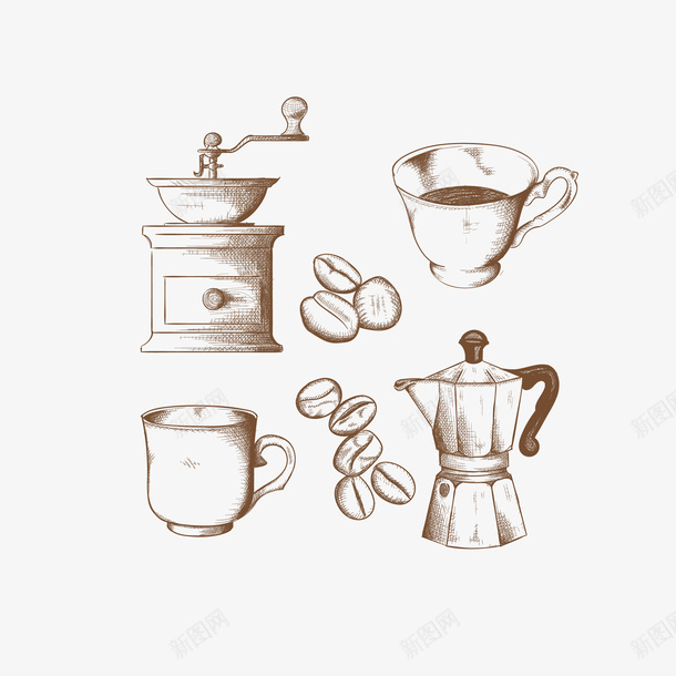 精致素描咖啡杯咖啡器具png免抠素材_新图网 https://ixintu.com 咖啡 咖啡器具 咖啡壶 咖啡杯 咖啡豆 手冲壶 手摇磨豆机 手绘 摩卡壶 简笔咖啡豆 精美 精致 素描