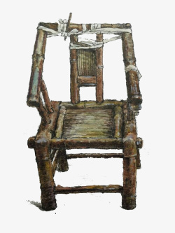 竹编椅子怀旧风竹编太师椅高清图片