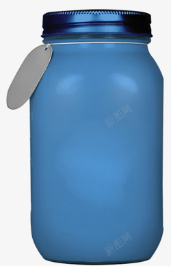 梅森罐样机蓝色食品奶粉牛奶罐样机高清图片
