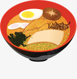 日本拉面宣传单日本料理食物插图日式豚骨拉面高清图片