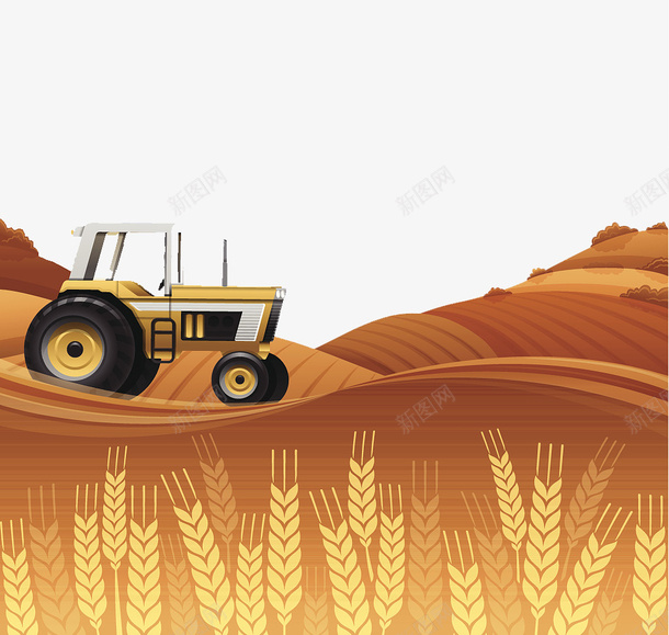 收割农地麦子插图png免抠素材_新图网 https://ixintu.com 农地 农地种植 农民的土地 农用地 农田 土地 收割农地麦子插图