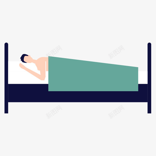 一个正在床上睡觉的人psd免抠素材_新图网 https://ixintu.com 一个人 休息 床上 扁平化 手绘 晚上 睡觉 被子