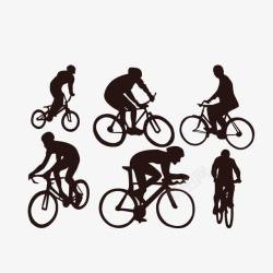 折叠自行车轮廓骑自行车的人高清图片