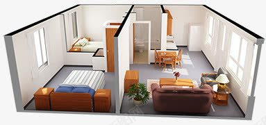 室内模型图png免抠素材_新图网 https://ixintu.com 客厅 室内 室内布置 室内装修 建筑 我是 房子 房子内景 房间 模型 模型屋 空间