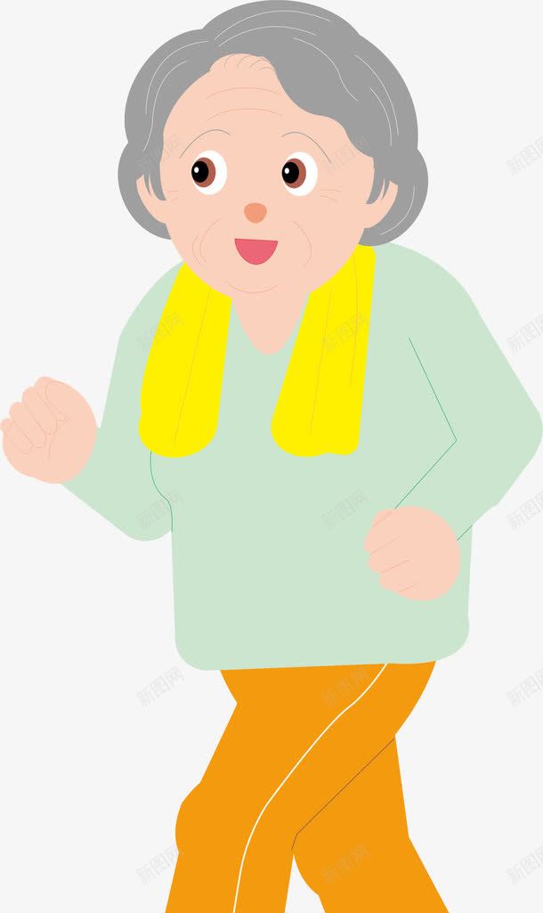 锻炼的老奶奶矢量图ai免抠素材_新图网 https://ixintu.com 时尚奶奶 晨跑 白发女人 矢量图 老婆婆卡通 老年人 老年人简笔画 老年人运动 跑步 运动