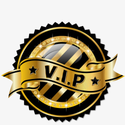 会员徽章VIP金色会员标签矢量图高清图片