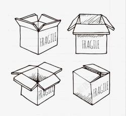 4款包装盒矢量图素材