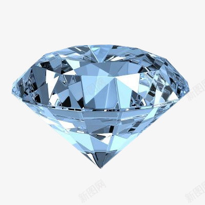 蓝色钻石png免抠素材_新图网 https://ixintu.com 水晶 玻璃 立体插画 蓝色 钻石 锆石 饰品