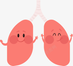 肺部图案红色可爱微笑肺部高清图片