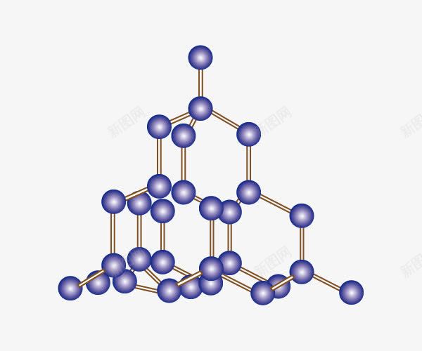 金刚石球棍模型png免抠素材_新图网 https://ixintu.com 圆形 球体 紫色 金刚石球棍模型