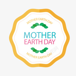 地球母亲圆形贴纸矢量图高清图片