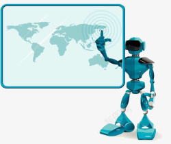 仿人机器人虚拟科幻蓝色机器人高清图片