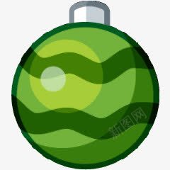 圣诞礼物装饰物绿色环纹彩电图标图标