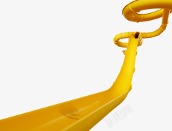 管道黄色实物水上娱乐设施黄色管道水滑梯高清图片