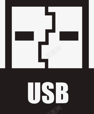 黑色USB图标图标