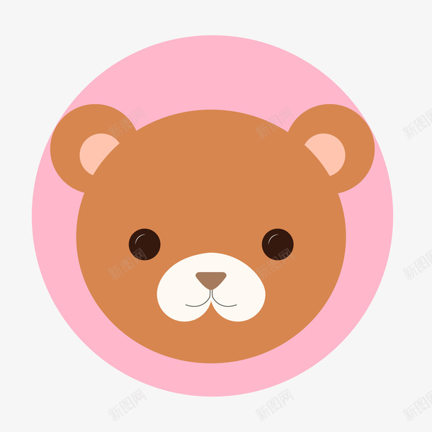 卡通可爱的小熊的头像矢量图ai免抠素材_新图网 https://ixintu.com 动物设计 卡通 可爱 圆形 头像 头像设计 小熊 矢量图