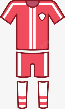 足球队服红色足球队服套装矢量图高清图片