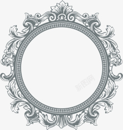 镶嵌花边的圆形镜子圆形花边镜子高清图片