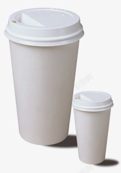 圆柱形白色塑料咖啡杯素材