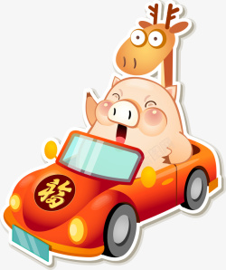 开车的小猪开车的小猪高清图片