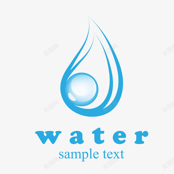 手绘扁平水滴LOGO矢量图图标eps_新图网 https://ixintu.com LOGO png免抠图 water 创意 时尚 水 水滴 水珠 水资源 节约 蓝色 矢量图