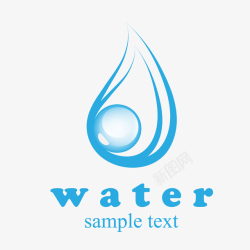 水logo手绘扁平水滴LOGO矢量图图标高清图片