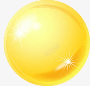 黄色水晶珠圆球卡通png免抠素材_新图网 https://ixintu.com 卡通 圆球 水晶珠 黄色