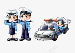 卡通手绘敬业的交通警察素材