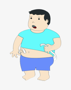 量肚子的胖男人卡通人物大肚腩男人量三围高清图片