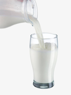 早餐奶倒入杯子里的牛奶高清图片