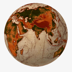 带地球图案的底复古风格红棕色陆地带经纬线的地高清图片