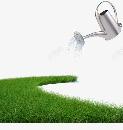 正在给草坪浇水png免抠素材_新图网 https://ixintu.com 洒水壶 爱护 绿色