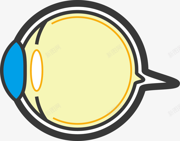 黄色闪耀扁平眼球png免抠素材_新图网 https://ixintu.com 保护眼睛 全球爱眼日 扁平眼球 眼睛 视力 黄色眼睛