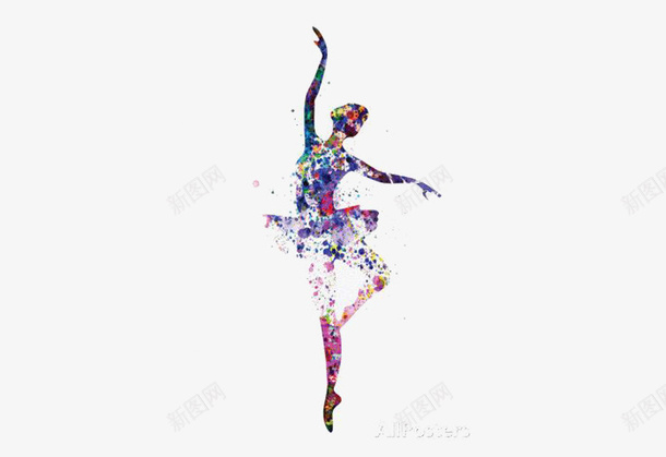 炫彩水墨芭蕾舞者png免抠素材_新图网 https://ixintu.com 免抠 歌剧魅影 舞台表演 舞蹈服装 芭蕾舞者 芭蕾舞表演