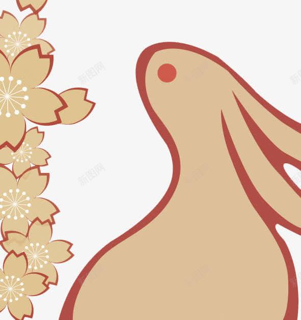 花朵png免抠素材_新图网 https://ixintu.com 兔子 动物 单色 和风 和风花纹 花卉