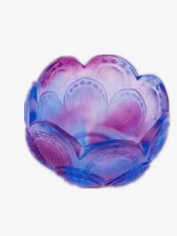 紫色琉璃荷花形琉璃碗高清图片