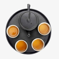 黑陶盖碗黑陶茶具里的茶水高清图片