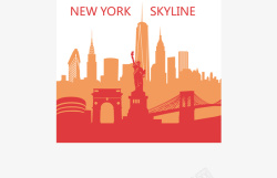 纽约天际线纽约建筑剪影矢量图高清图片